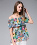 Flowers Printed silk crepe top